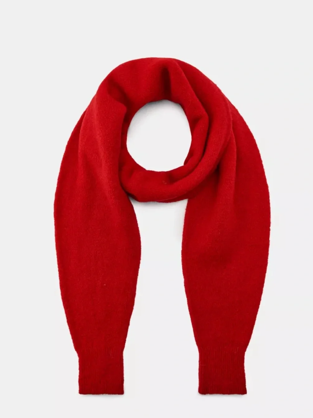 Zara NWT red plain cuffed scarf 3738/011